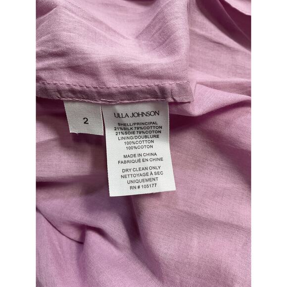 Ulla Johnson 'Celina' Purple Cotton Dress Size 2 - Picture 5 of 5